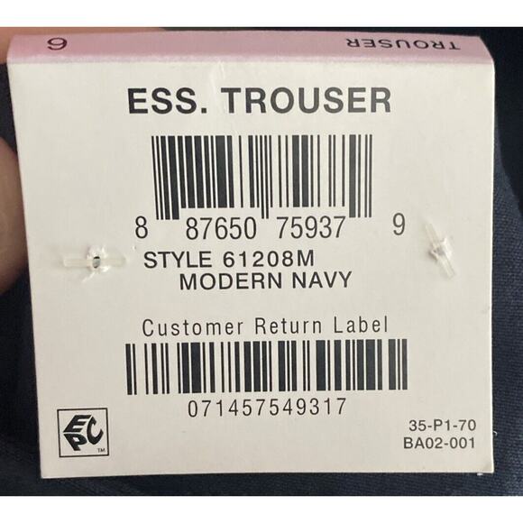 Alfani Women’s Trouser Curvy Fit Size 6 Navy With Tummy Control Boot Cut - Picture 4 of 4